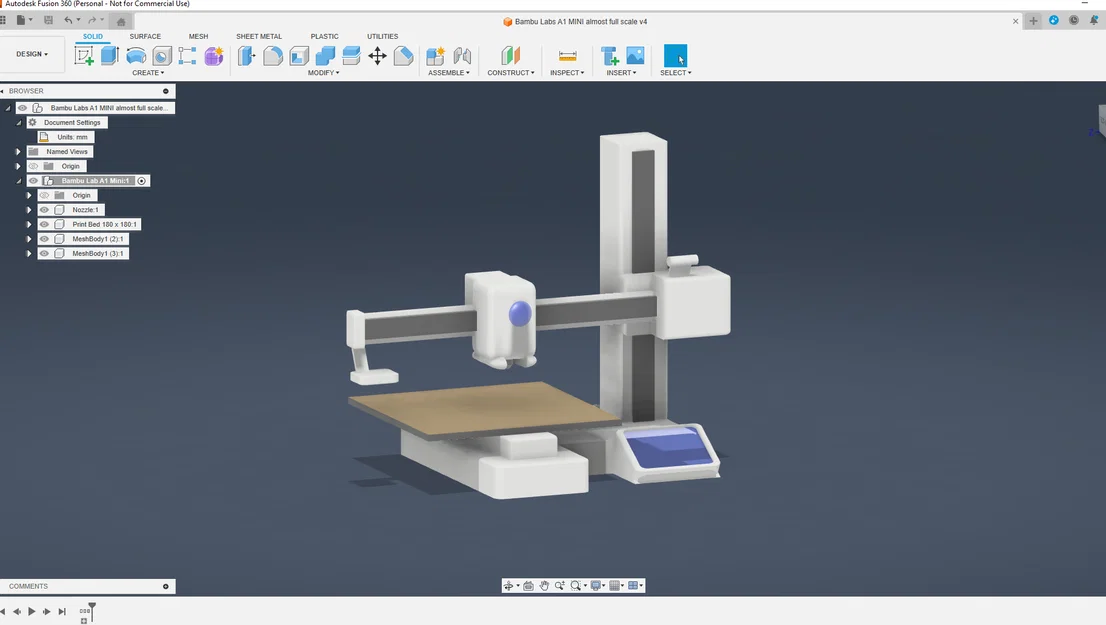 Bambu Lab A1 Mini - File STEP và Fusion 360 - Image 1