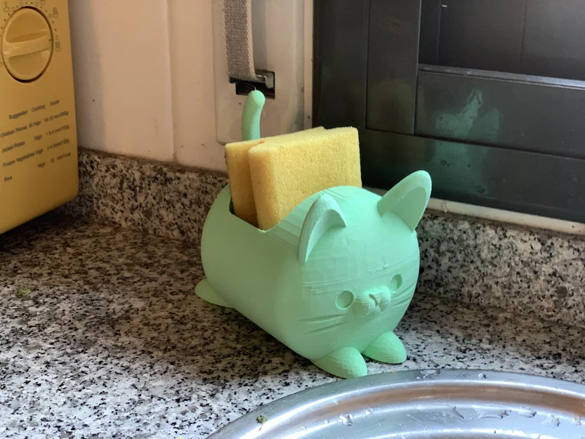 Khay đựng miếng rửa chén hình mèo Neko dễ thương (3D Print) - Image 1