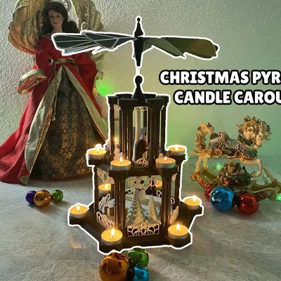 Bàn xoay nến tháp Giáng Sinh (Christmas Pyramid Candle Carousel)