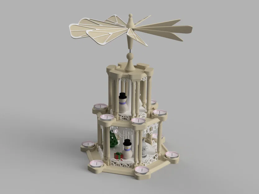 Bàn xoay nến tháp Giáng Sinh (Christmas Pyramid Candle Carousel) - Image 2