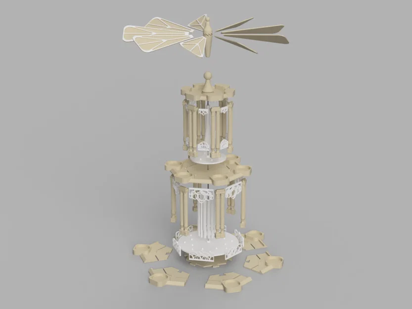 Bàn xoay nến tháp Giáng Sinh (Christmas Pyramid Candle Carousel) - Image 3