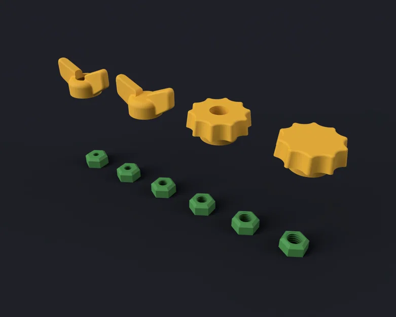 Bộ núm vặn + đai ốc M5 đến M10 (Knobs + M5 to M10 nuts set) - Image 1