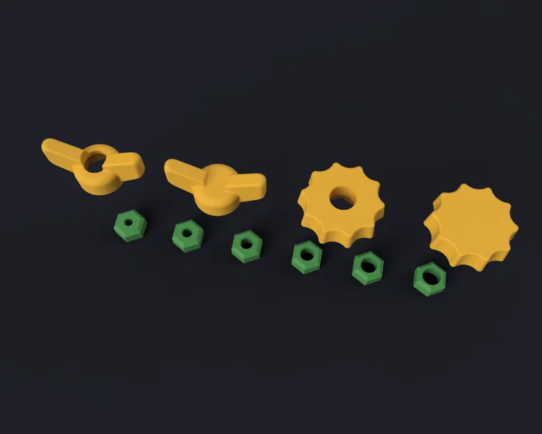 Bộ núm vặn + đai ốc M5 đến M10 (Knobs + M5 to M10 nuts set) - Image 2