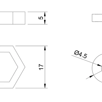 Adapter Hex 12mm sang 17mm