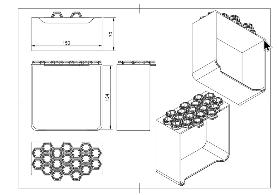 Khay Đựng Đồ Đa Năng Cho Bảng Treo Honeycomb - In 3D Siêu Chắc - Image 3