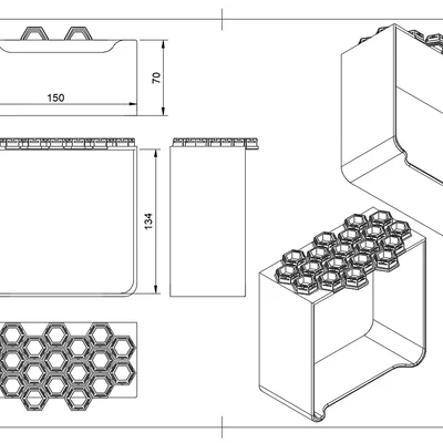 Khay Đựng Đồ Đa Năng Cho Bảng Treo Honeycomb - In 3D Siêu Chắc