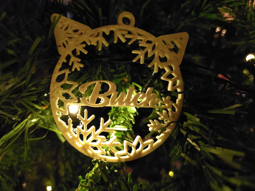 Móc Treo Noel Bông Tuyết Tai Mèo Tuỳ Chỉnh Tên - Image 1