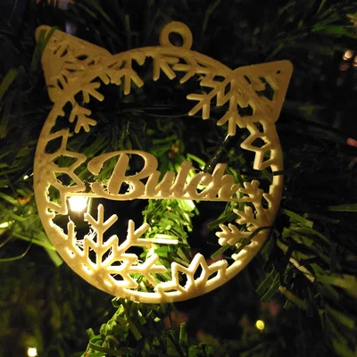 Móc Treo Noel Bông Tuyết Tai Mèo Tuỳ Chỉnh Tên