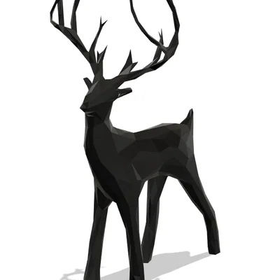 Mô hình tuần lộc 3D Low Poly trang trí Giáng sinh độc đáo