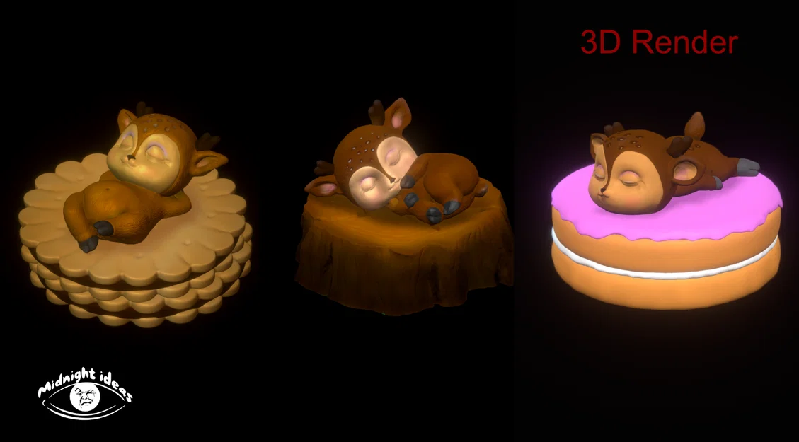 3 Hươu Ngủ (3 Sleeping Deer) - Image 2