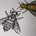 Busy Bee – Chú ong chăm chỉ phong cách stained glass polygonal - Thumbnail 2