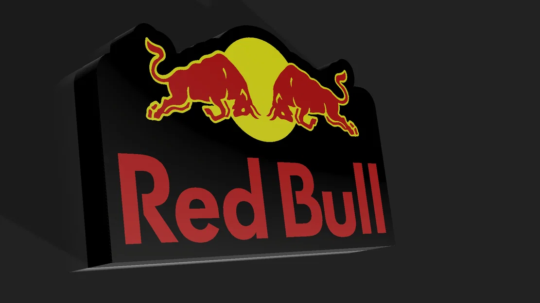 Hộp đèn trang trí logo Red Bull 3D - Mẫu in 3D cực chất - Image 3