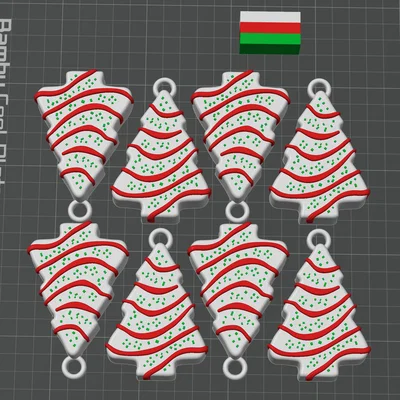 Mẫu đồ trang trí cây thông Noel Little Debbie in 3D đa màu