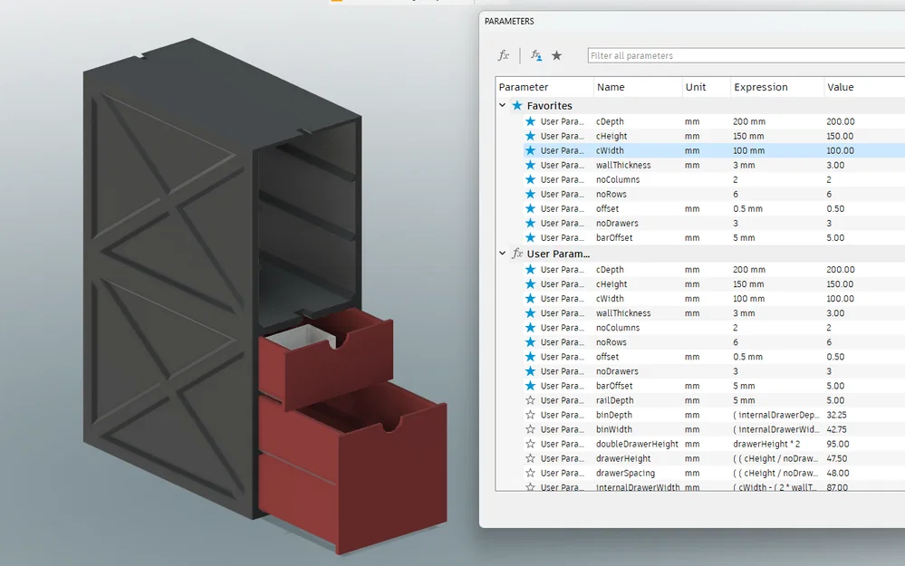 Ngăn kéo tham số tuỳ biến hoàn toàn (Fully customisable parametric drawers) - Image 2
