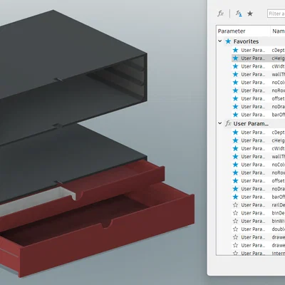 Ngăn kéo tham số tuỳ biến hoàn toàn (Fully customisable parametric drawers)