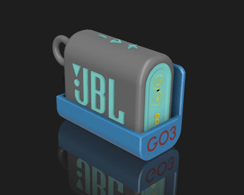 Giá đỡ JBL GO3 đa kiểu lắp: bắt vít, 3M Command/VHB, Skadis - Image 1