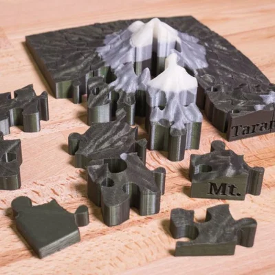 Núi Taranaki (New Zealand) - puzzle 3D