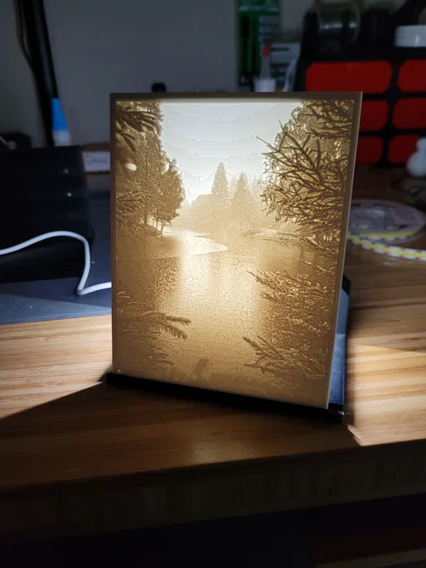 Đế giữ Lithophane kèm LED Cob Strip - Image 1