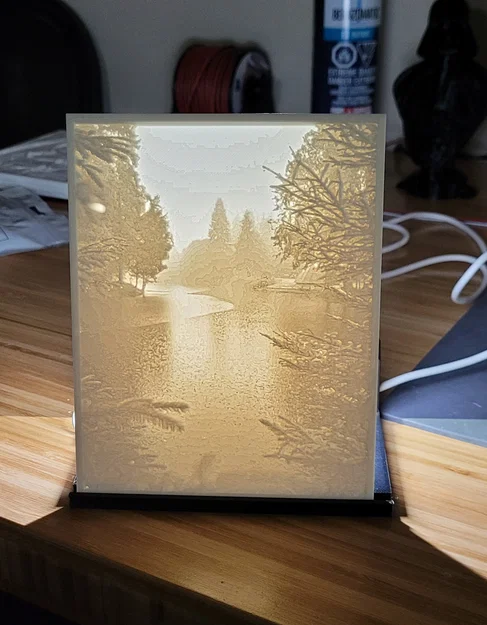 Đế giữ Lithophane kèm LED Cob Strip - Image 2
