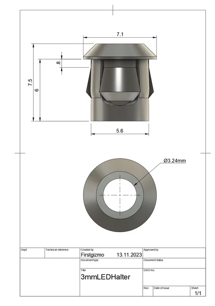 Giá giữ LED 3mm (3mm LED Holder) - Image 2