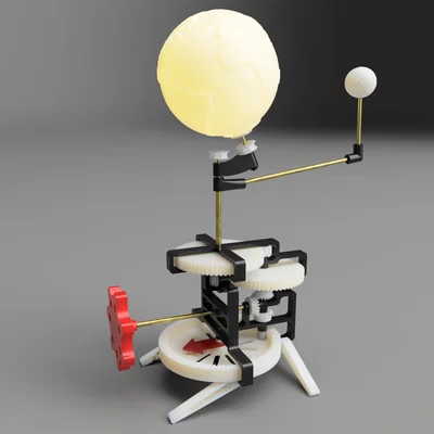 Mô hình orrery cơ khí chỉ hướng Trái Đất, Mặt Trăng và Mặt Trời