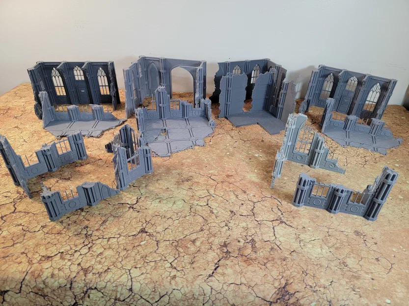 Mô hình tàn tích Grim Dark Ruins - Phụ kiện sa bàn wargaming ấn tượng - Image 1
