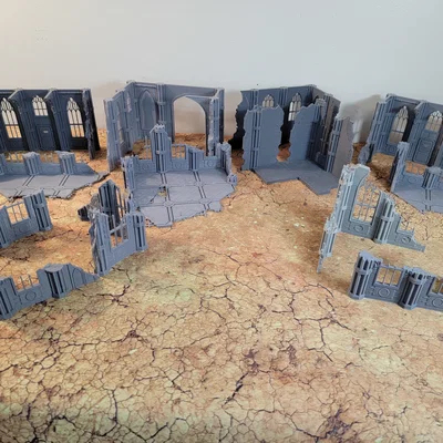 Mô hình tàn tích Grim Dark Ruins - Phụ kiện sa bàn wargaming ấn tượng