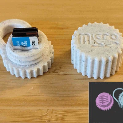 Móc khóa đựng thẻ MicroSD (parametric remix)