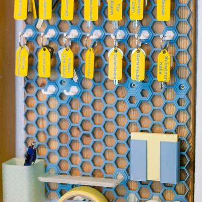 Móc treo chìa khóa kèm thẻ dễ đọc cho Honeycomb Wall