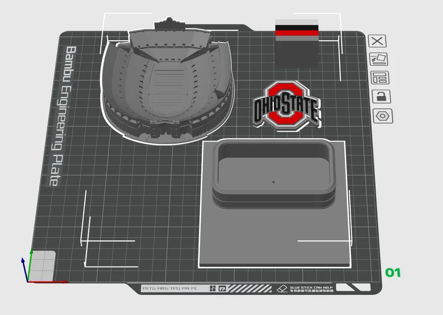 Mô hình máng ăn cho chim thiết kế sân vận động Ohio Stadium 3D - Image 2