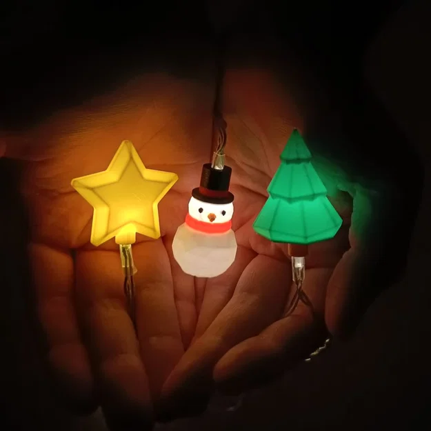 Topper đèn LED dây – Người tuyết, Cây thông, Ngôi sao - Image 3