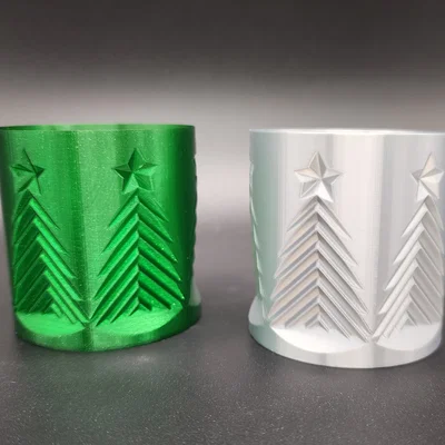 Mẫu cốc đựng nến cây thông Noel 3D (Vase Mode) trang trí Giáng sinh