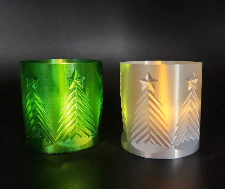 Mẫu cốc đựng nến cây thông Noel 3D (Vase Mode) trang trí Giáng sinh - Image 3