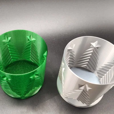 Mẫu cốc đựng nến cây thông Noel 3D (Vase Mode) trang trí Giáng sinh