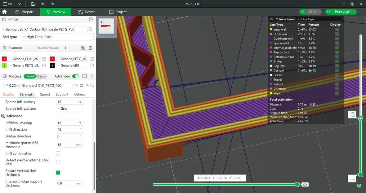 Profile eSUN PETG cho Bambu Labs X1-C - Image 3