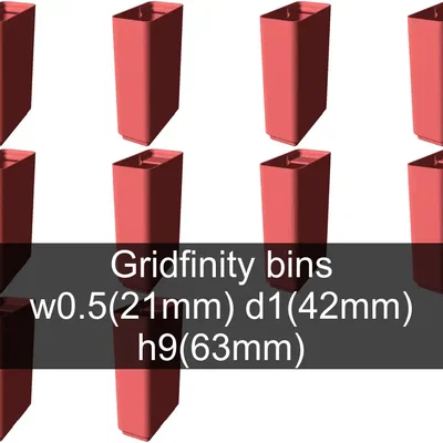 Bộ sưu tập khay Gridfinity chiều cao 9 (67mm)