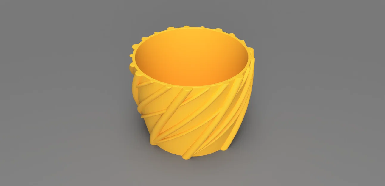Chậu cây Planter 02 (SC) – mẫu đơn giản có họa tiết nhánh/cỏ - Image 3
