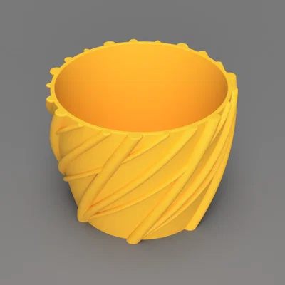 Chậu cây Planter 02 (SC) – mẫu đơn giản có họa tiết nhánh/cỏ