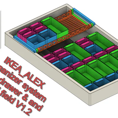 Hệ organizer IKEA Alex kèm drawer & ô dán nhãn V1.2