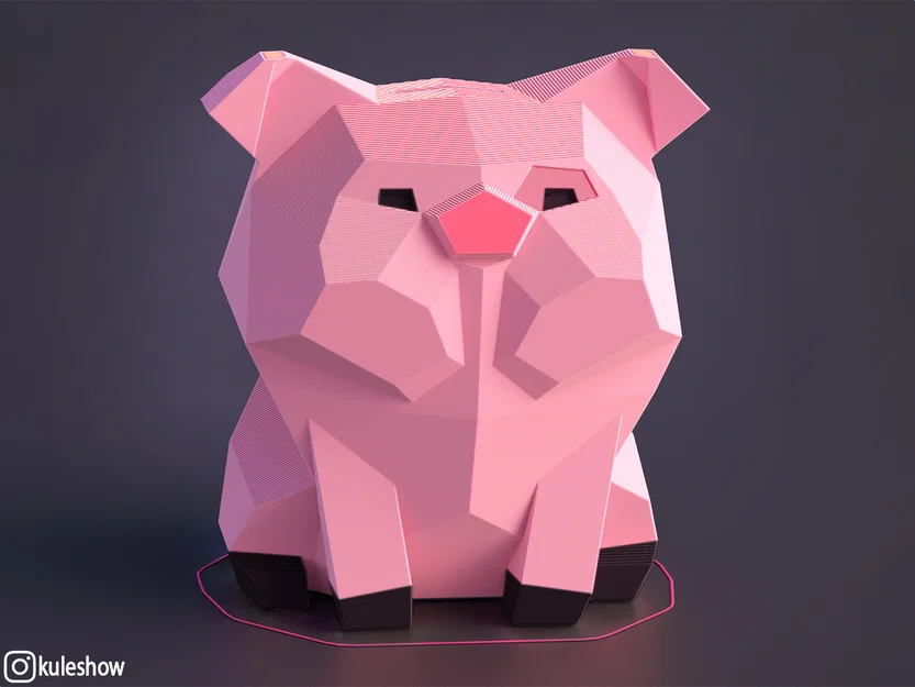 Heo đất Low Poly Waddles (Piggy Bank) - Image 4