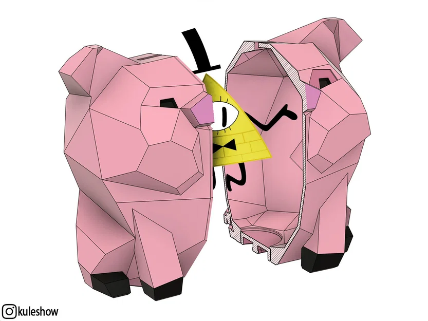 Heo đất Low Poly Waddles (Piggy Bank) - Image 5