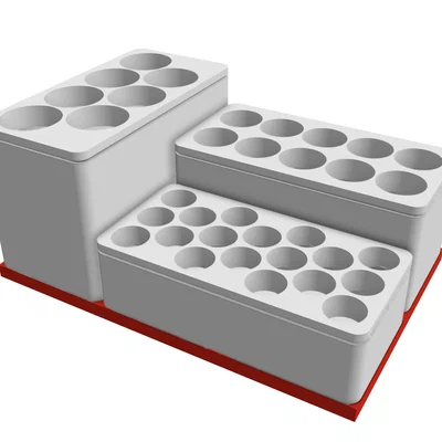 Nắp & Khay Gridfinity đựng pin AA, AAA, 18650