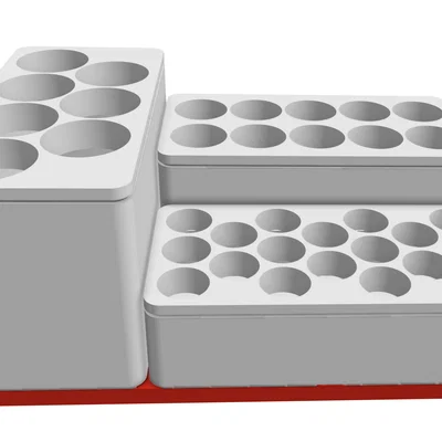 Nắp & Khay Gridfinity đựng pin AA, AAA, 18650