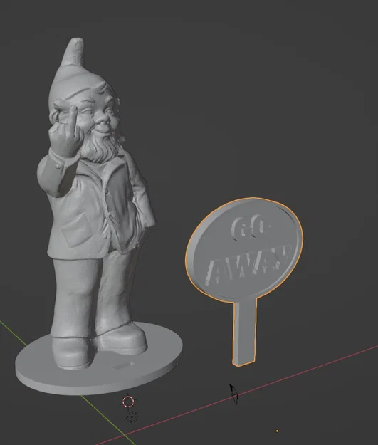 Mô hình 3D chú lùn Go Away Gnome trang trí bàn làm việc cực chất - Image 1