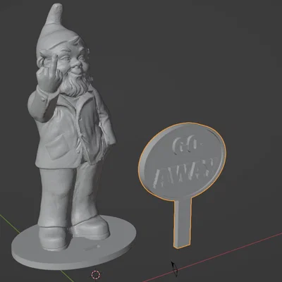 Mô hình 3D chú lùn Go Away Gnome trang trí bàn làm việc cực chất