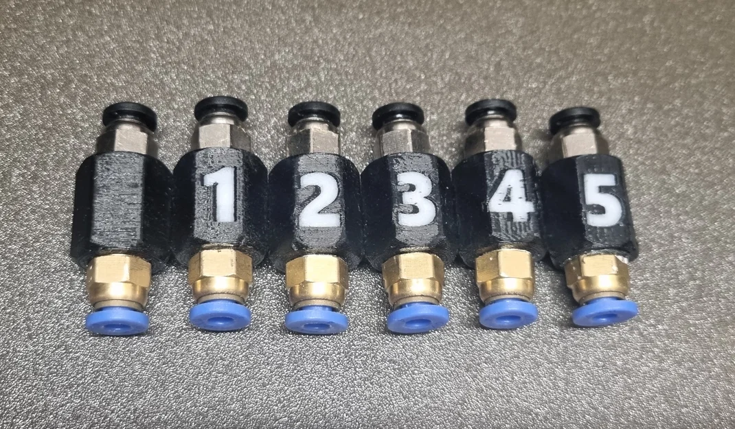 Coupler ống PTFE Prusa XL có đánh số | Prusa XL PTFE Schlauch Kupplung nummeriert - Image 1