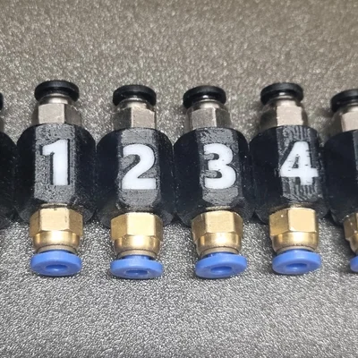Coupler ống PTFE Prusa XL có đánh số | Prusa XL PTFE Schlauch Kupplung nummeriert
