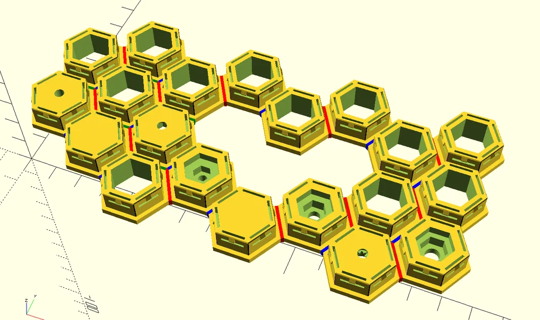 Connector OpenSCAD cho Honeycomb Wall System - Image 1