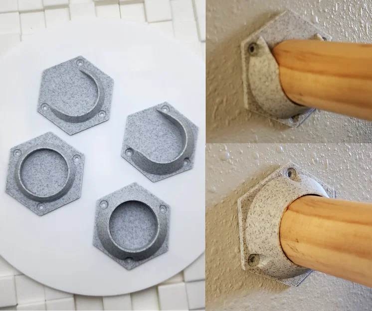 Pat treo thanh ngang đa năng hình lục giác cho tủ đồ và filament - Image 1