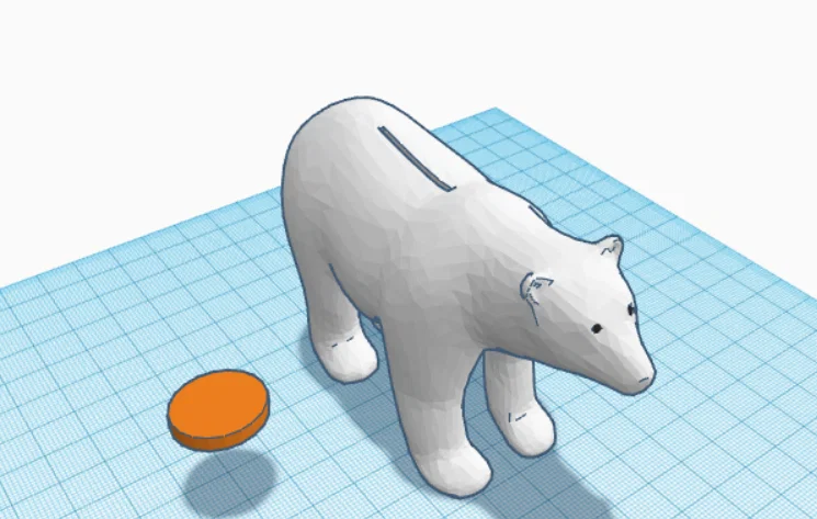 In 3D heo đất gấu Bắc Cực (Polar Bear Piggy Bank) độc đáo - Image 1